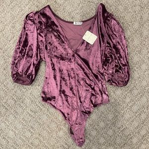 Free People Don’t You Wish Velvet Bodysuit